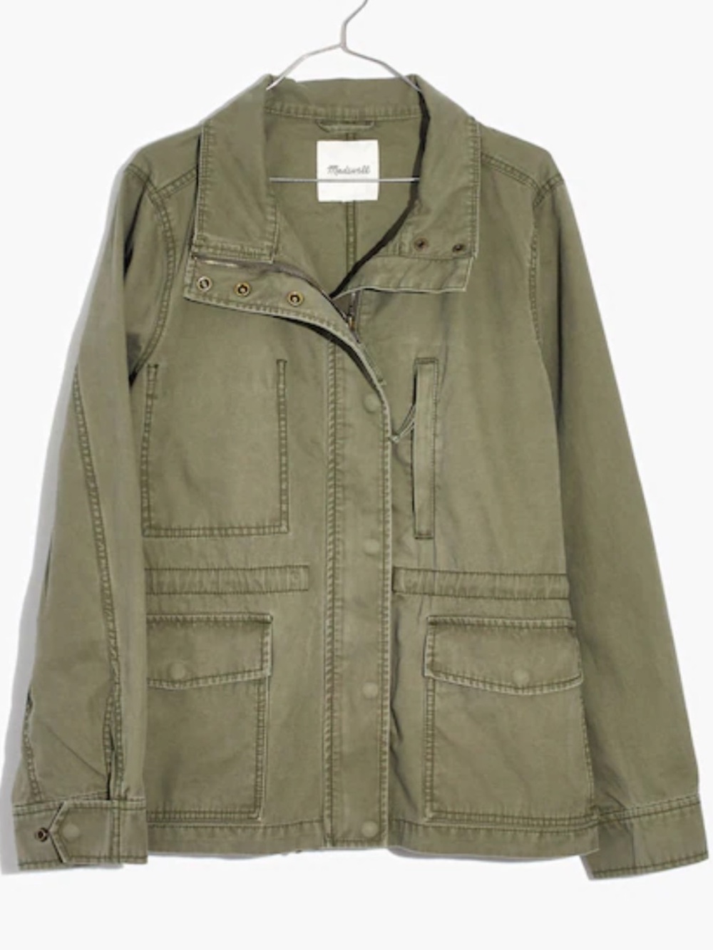 Madewell Passage 100% Cotton Olive Military Jacket Small - Picture 14 of 14